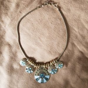 Lucky Brand Gold Medallian Statement Necklace